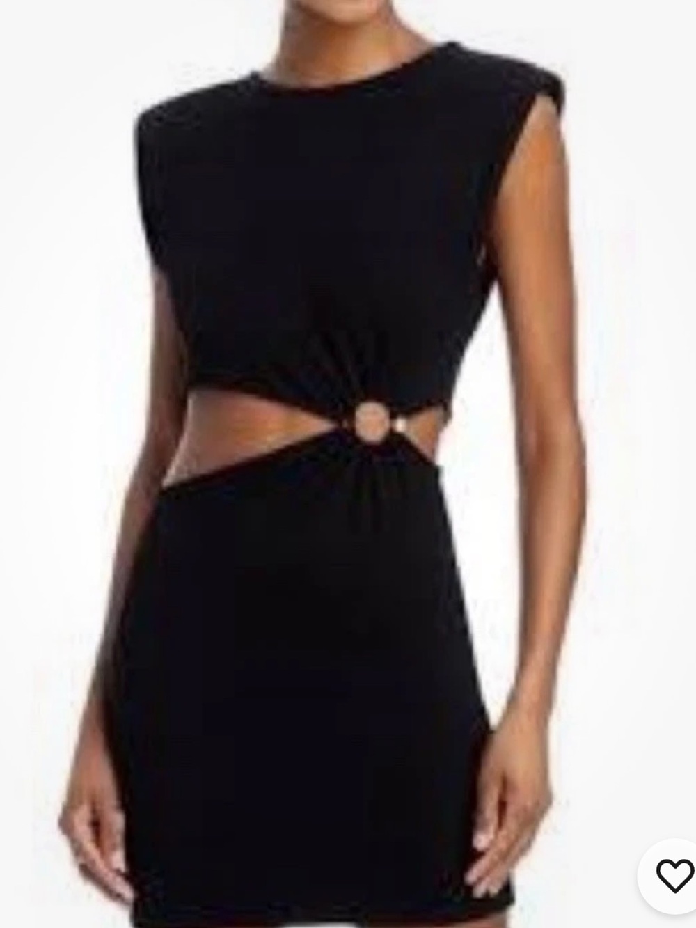 FORE Mini Dress Size XL Black Stretch Cut Out Waist Soft Luxe Pullover NWT